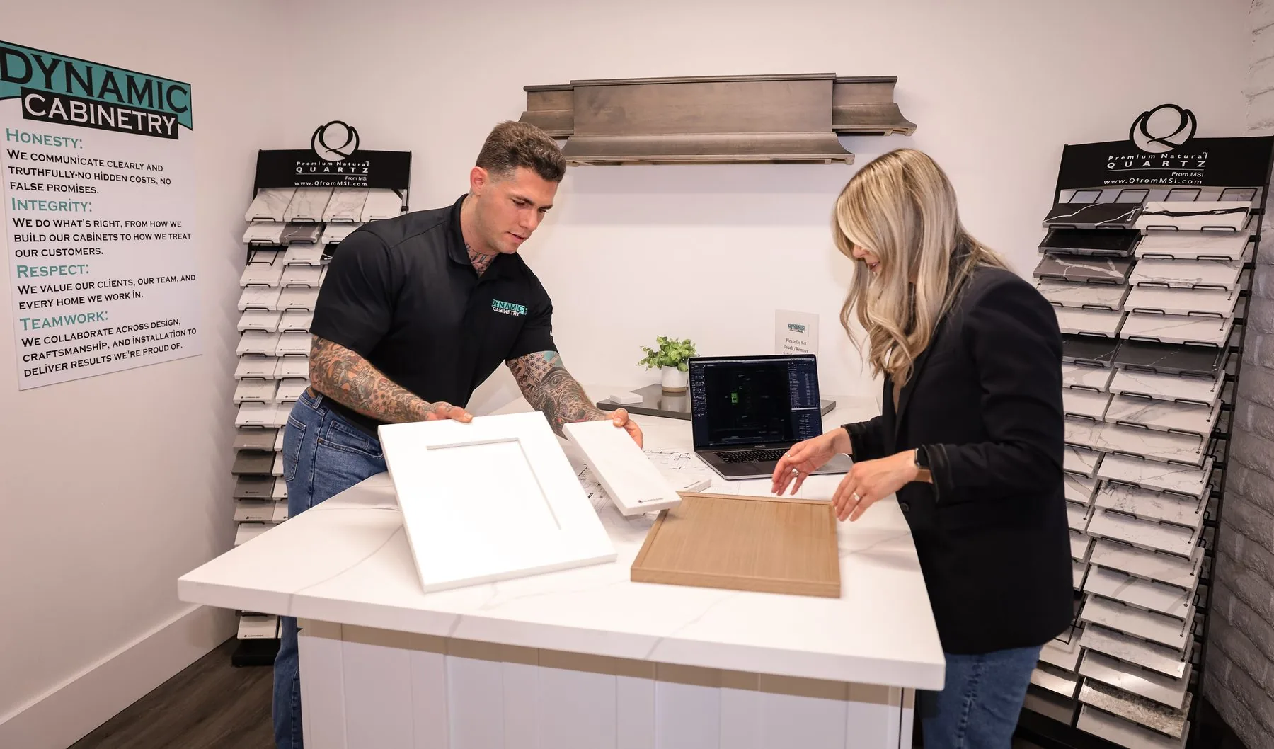 Design consultation at the Dynamic Cabinetry showroom in Scottsdale